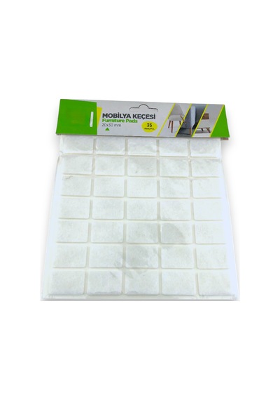 Tek-iş Yapışkanlı Sandalye Koltuk Mobilya Ayak Keçesi 20 X 30 Mm 35 Adet Beyaz