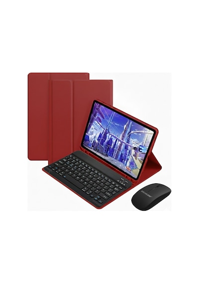 Microcase Samsung Uyumlu Galaxy Tab A11 Plus 11 İnch Tablet İçin Bluetooth Klavye Ve Mouse + Kılıf Bkk6