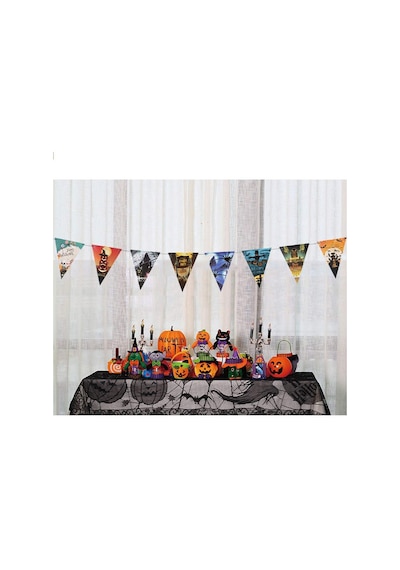 Cadılar Bayramı Halloween Flama Bayrak Banner Süs 8 Li