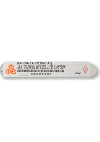 Mte 1,60 Mm Punta Matkabı Hss Dın 333/a
