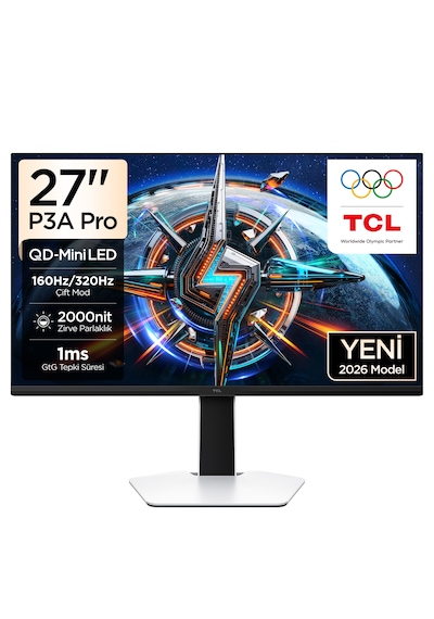 Tcl 27p3a Pro 27 İnç Qhd Mini Led Oyuncu Monitörü, 320 Hz, 1 Ms Gtg, Hdr1000, Freesync Premium