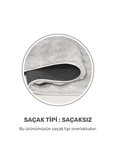 Puffy Bubble Gri Peluş Halı Ve Yolluk Yıkanabilir, Ekstra Yumuşak, Kaymaz, Dökülme Yapmaz