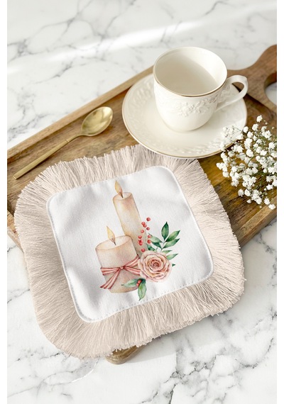 Romantik Mum Çiçek Saçaklı Kahve Yanı Sunumluk Peçete - Vintage Rustik Gül Bej Bardak Altlığı Mendil Soluk Adaçayı Beyaz Romantik Mum Çiçek Saçaklı Kahve Yanı Sunumluk Peçete - Vintage Rustik Gül Bej Bardak Altlığı Mendil Soluk Adaçayı Beyaz