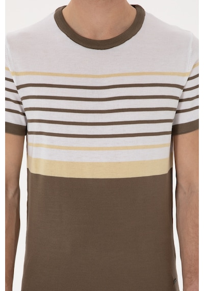 U.S. Polo Assn. Erkek Slim Fit Bisiklet Yaka Vizon Tişört 50299358-VR052