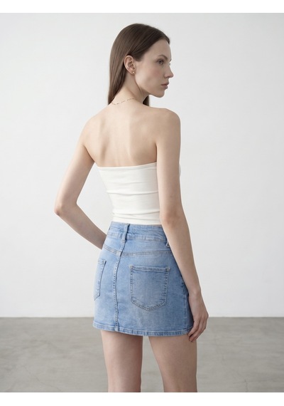 Dilvin 21218 Straplez Top-ekru