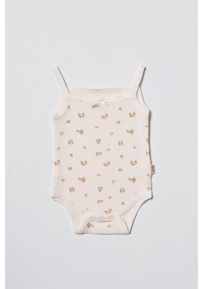 Babycosy Organic Wear Bebek 2li Askılı Zıbın Body %100 Organik Pamuk - Bebek Ve Yenidoğan Serisi - Csym31123 Ekru