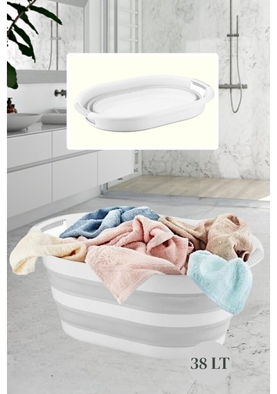 Vera Bath Katlanır Çamaşır Sepeti 38 Lt Çamaşır Selesi Fma07860 Gri