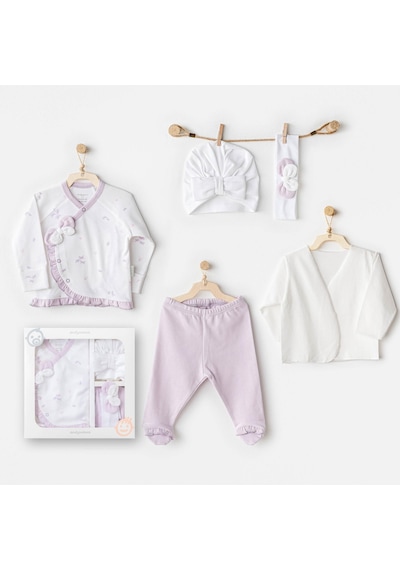 AndyWawa Kız Bebek Hastane Çikişi 5 Pcs Newborn Set Magical Butterfly Ac25570 Beyaz