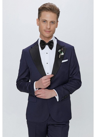 Efor Black 062 Slim Fit Çıkarılabilir Saten Yaka Lacivert Damatlık Smokin Takım Lacivert Efor Black 062 Slim Fit Çıkarılabilir Saten Yaka Lacivert Damatlık Smokin Takım Lacivert