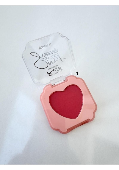 3b Trend Rose Sweet Cheeks Tekli Mat Allık No:1 Kalp Desenli Doğal Görünüm Veren Kadifemsi Mat Blush 001