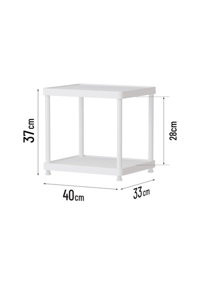 Beyaz 2 Katlı 33x40 Ekstra Geniş Düzenleyici Mutfak Ve Banyo Rafı Sehpa