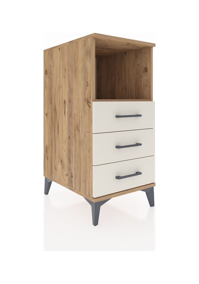 Kronos Komodin Tek Raflı 3 Çekmeceli 44x59x96 Çam-aytaşı Atlas Çam