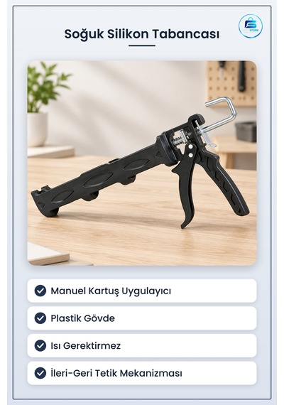 Soğuk Silikon Tabancası Plastik Gövdeli Manuel Kartuş Uygulayıcı