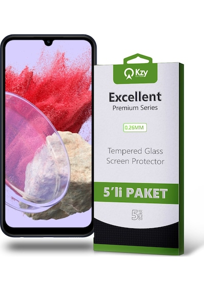 Samsung Galaxy Uyumlu M34 İle  Temperli Ekran Koruyucu Kırılmaz Cam Ekonomik 5'li Paket