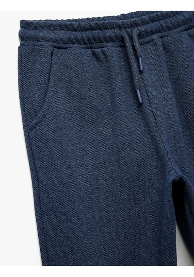 Koton Beli Lastikli Cepli Basic Eşofman Altı Lacivert 7wkb40038tk