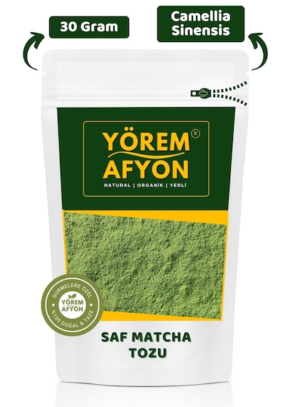 Yörem Afyon Doğal Antioksidann Ve Sükûnet Kaynağı Odakk Ve Dinginliğin Kadim İksiri Saf Matcha Tozu, Macha 30gr