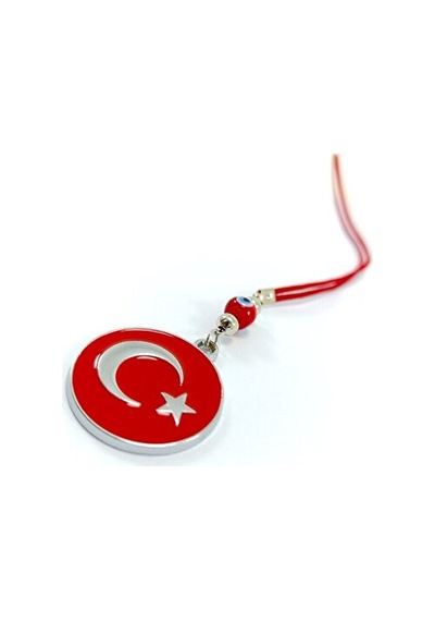 Kırmızı Nazar Boncuklu Metal Ay Yıldız Türkiye Araba Dekoru Hediy