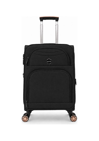Fossil Unisex Kumaş Kabin Boy Ultra Hafif Şifreli Körüklü Kendi Etrafında Dönebilen Valiz 010-03 Siyah