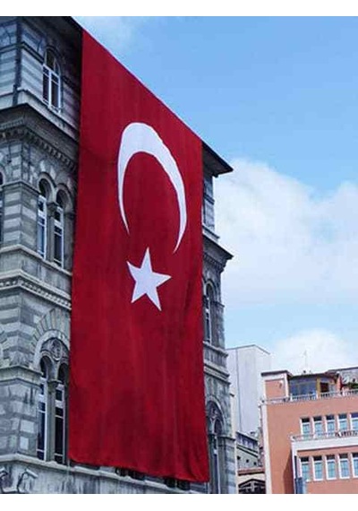5X7.5 Metre En Alpaka Aplike Kumaş Türk Bayrağı