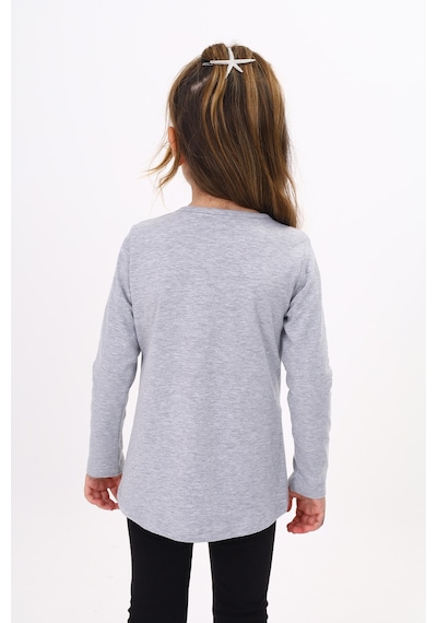 Toontoy Kids Toontoy Kız Çocuk Nutella Baskılı T-shirt Gri Melanj