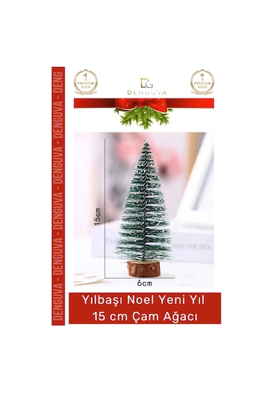 Mini Çam Masaüstü Minyatür Dekorasyon Küçük Süs Kar Yeni Yıl Noel Yapay Sedir Ağacı 15cm 2 Adet 15 CM