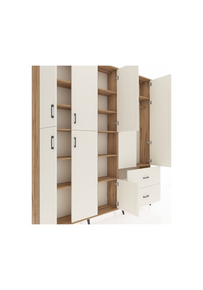 Arges Dolap 12 Raflı 2 Çekmeceli Tek Askılı 220x30x243 Çam-aytaşı/aytaşı Aytası/aytası Arges Dolap 12 Raflı 2 Çekmeceli Tek Askılı 220x30x243 Çam-aytaşı/aytaşı Aytası/aytası