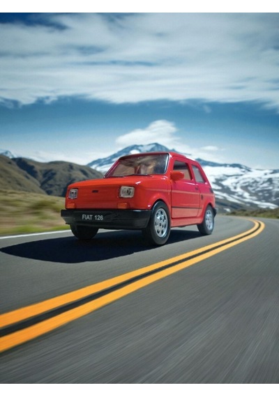 Nostaljik Metal Çek Bırak Kırmızı Fiat 126 Araba Kapılar Açılır Diğer