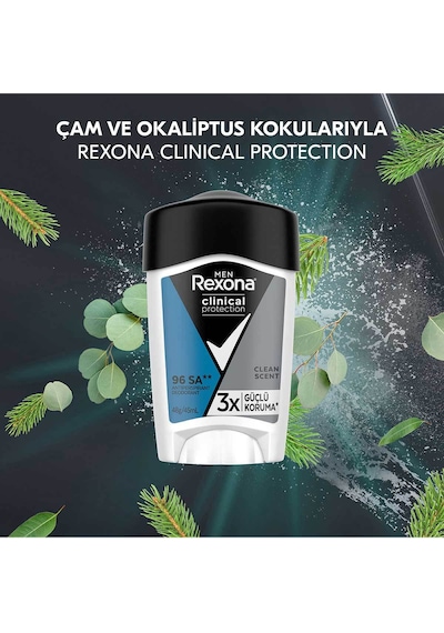Men Clinical Protection Erkek Stick Deodorant Clean Scent 3x Güçlü Koruma 45 Ml