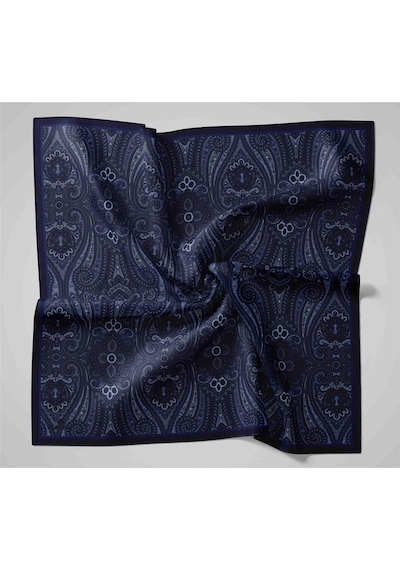 Silk Home Viskon Karışımlı Velora Eşarp Lacivert-morcivert Lila Bebe Mavi Desenli Tok Duruşlu 90x90 Çok Renkli