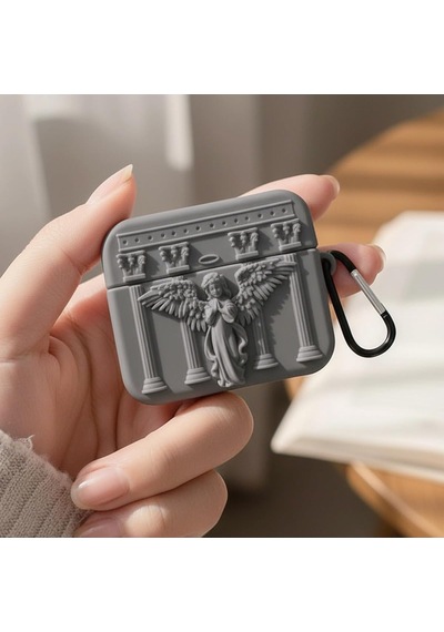 Caseonn Kılıf Antik Melek Gri Gri Apple Airpods 3.nesil İle Uyumlu