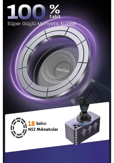Td-h7541 Süper Manyetik Araç Telefon Tutucu 360 Dönebilen Metal Klima Menfezlerine Uygun Mıknatıslı 1