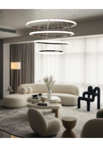 Tt300-4 Kr Tt Aydınlatma Halka 4 Lü Krom Kaplama Led Avize