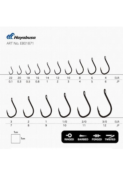 Hayabusa Hchn 018 Delikli Papağan Olta İğnesi Black Nikel Standart - 3-0