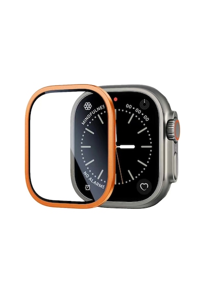 Watch Ultra 49mm Mkst Alm-01 Metal Çerçeveli Ekran Koruyucu - Gümüş