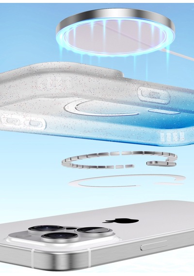 Newface Apple Uyumlu iPhone 16 Pummel Shiny Magsafe Kapak - Siyah Siyah