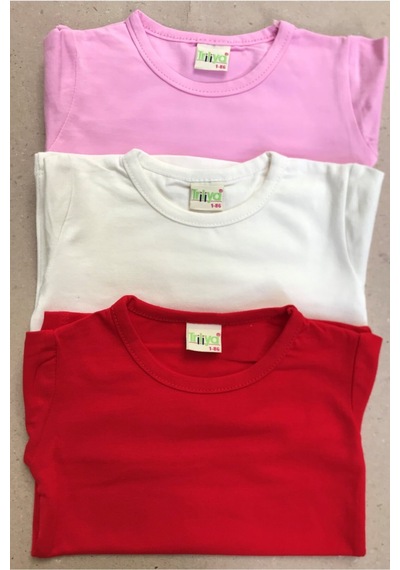 Kız Çocuk Likralı Basic Uzun Kollu Tişort Krem-kırmızı-pembe Renk 3 Lü Paket Krem-kırmızı-pembe Kız Çocuk Likralı Basic Uzun Kollu Tişort Krem-kırmızı-pembe Renk 3 Lü Paket Krem-kırmızı-pembe