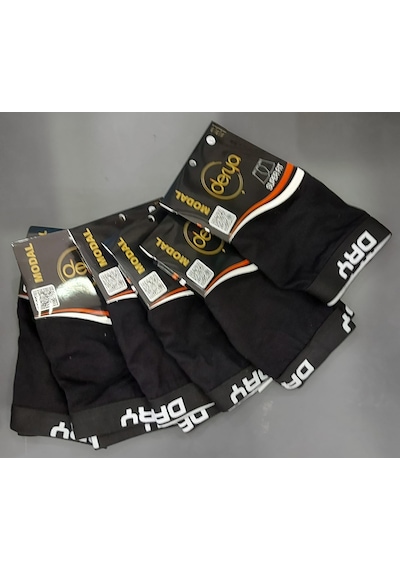 Derya Erkek Modal Süper Fit Kemerli Boxer 12 Adet Siyah