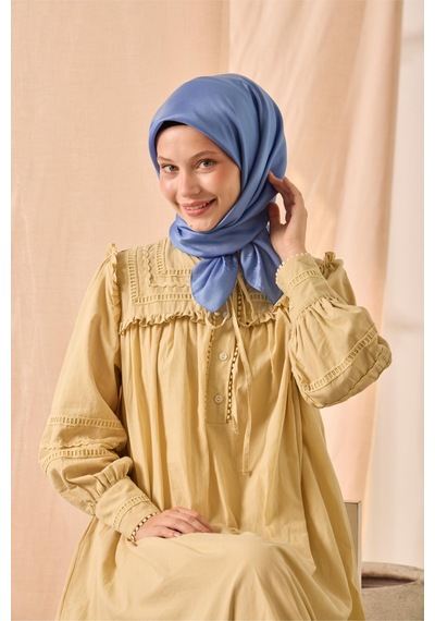 Silk Home Düz Shiny Eşarp 75006-66 Gök Mavi