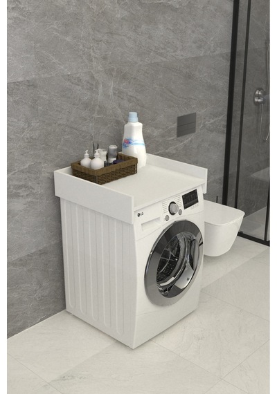 Solvo Banyo Dolabı Çamaşır Ve Kurutma Makinesi Dolabı Beyaz Beyaz