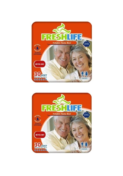 Netkal Freshlife Belbantlı Large Hasta Bezi 2 Paket 60 Adet