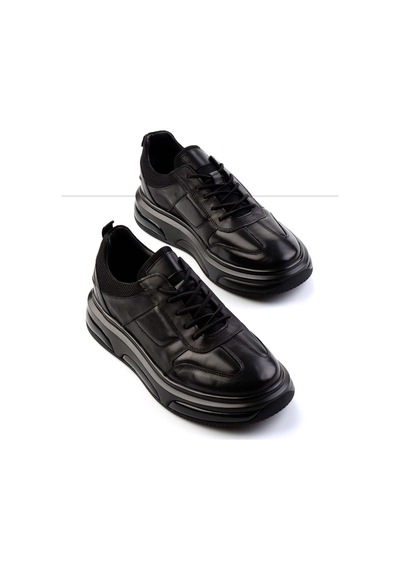 Bambi Siyah Leather Erkek Sneaker E01307257343 Siyah
