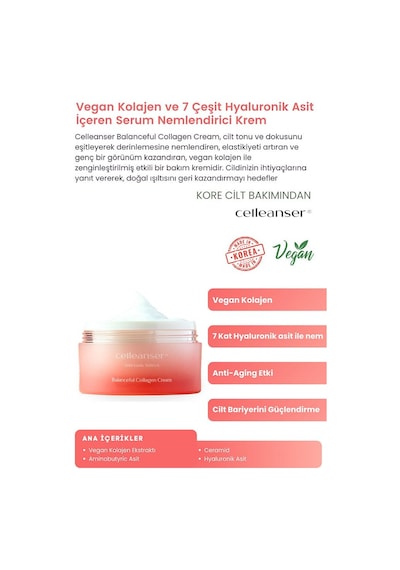 Celleanser Yoğun Nemlendirici   Kolajen Bakım Kremi 50 ML