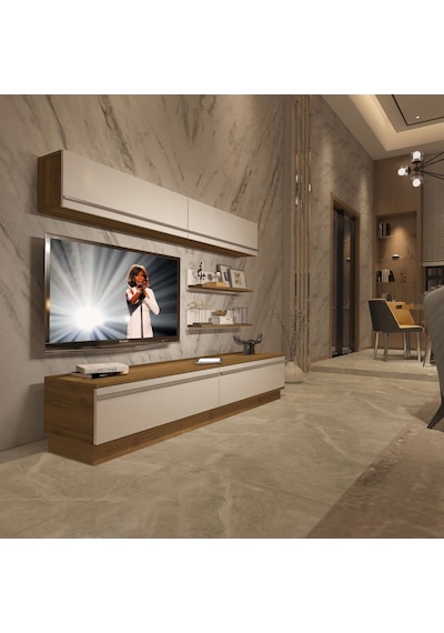 Decoraktiv Eko 5b Mdf Std Tv Ünitesi Tv Sehpası Pera - Beyaz