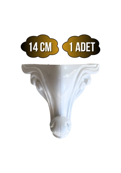 Sultan Lükens Desenli 14cm Beyaz Plastik Ayak Mobilya Masa Ve Dolap Ayağı 14cm Beyaz 1 Adet Beyaz