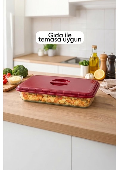 Kırmızı Renk Dikdörtgen Borcam Kapağı Sızdırmaz Plastik Malzeme İle Üretilmiş Esnek Ve Dayanıklı Kapak Gıda Saklama Ve Taşıma İçin Uygun Pratik Kullanımlı Yedek Kapak Diğer