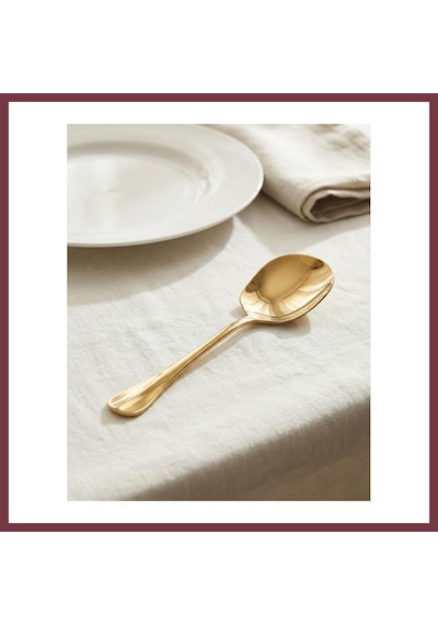 Storeşahin Gold Orta Boy Paslanmaz Çelik Servis Kaşığı & Profesyonel Sunum Gereci 21 Cm Shn0720