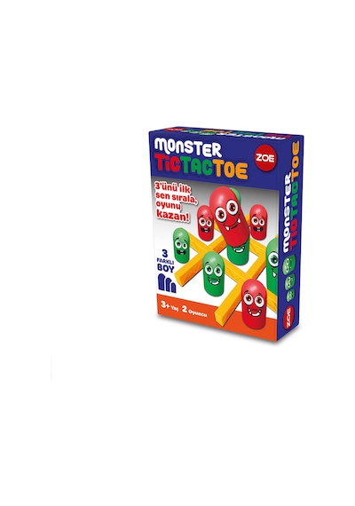 3 Adet Zoe Monster Tic Tac Toe Kutu Oyunu 35009 Diğer