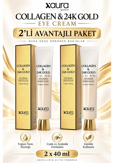 Xaura Global Collagen & 24k Gold Eye Cream 40 Ml 2 Adet