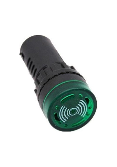 Hatfon Siren Işıklı Flaşör Buzzer Yeşil Led Ad16-22Sm 24V Dc 22Mm Çap