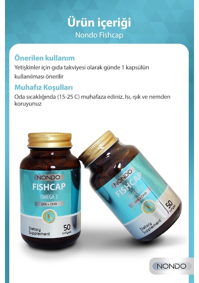 Fishcap Balık Yağı Omega 3 Epa Dha 1000 Mg 50 Yumuşak Jelatin Softgel Kapsül